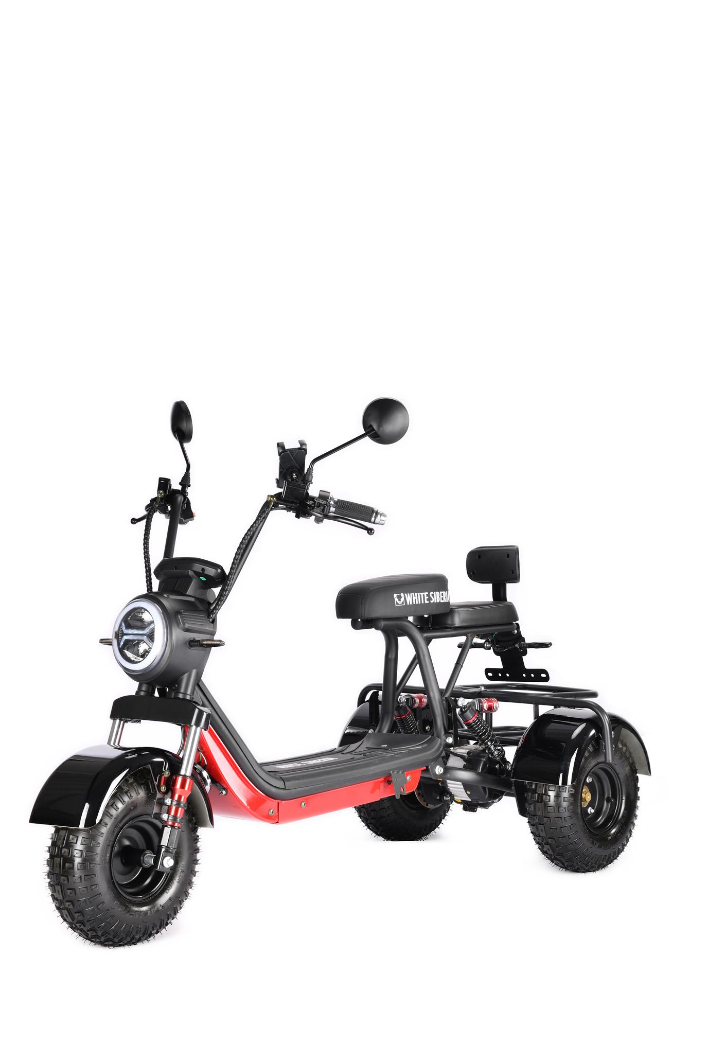 Электроскутер Citycoco White Siberia TRIKE MINI 1500W Красный - купить в  Новосибирске